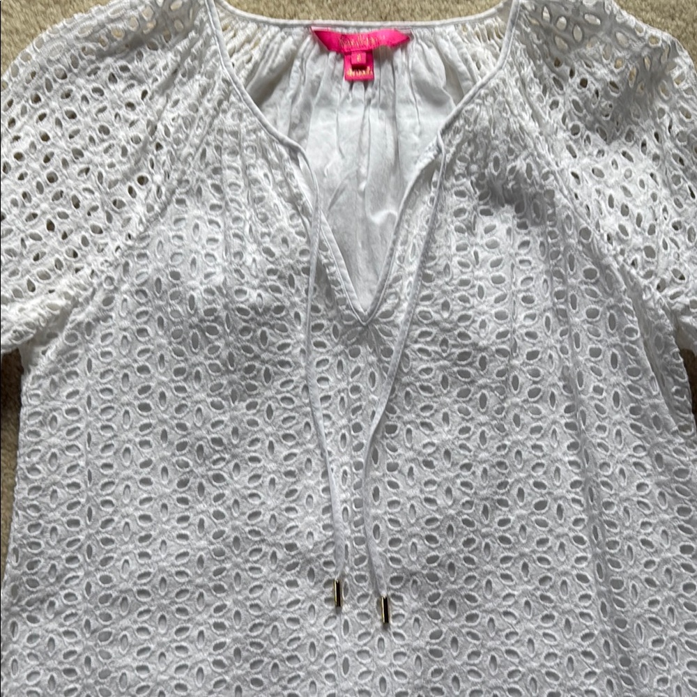 Lily Pulitzer White Eyelet Tunic